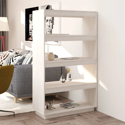 Afbeelding van Boekenkast/kamerscherm 80x35x135 cm massief grenenhout wit
