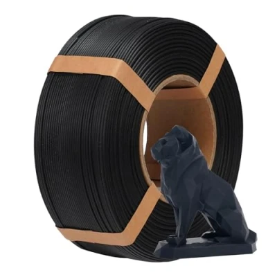 Afbeelding van eSUN Mat PLA Navulfilament 1.75mm, Spoelloos 3D Printing Filament, Glimmende Kleur, Berijpte Textuur, 1KG Spoel (2.2 LBS) voor Printers (Ebbenhout zwart, 1KG)