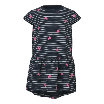 Afbeelding van NAME IT MINI A lijn jurk donkerblauw/roze