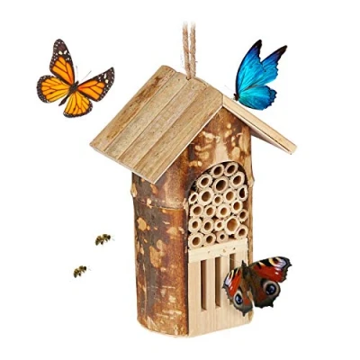 Afbeelding van Relaxdays insectenhotel klein nestkast voor insecten insectenhuis bijenhotel tuin