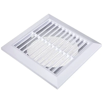 Afbeelding van MKK® Ventilatierooster met insectenbescherming, diameter 125 mm, afsluitrooster, hoekig, wit, ABS