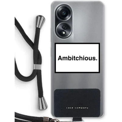 Afbeelding van Case Company® hoesje met Koord geschikt voor Oppo A58 4G Ambitchious Telefoonhoesje Zwart Bescherming aan alle Kanten en Over de Schermrand