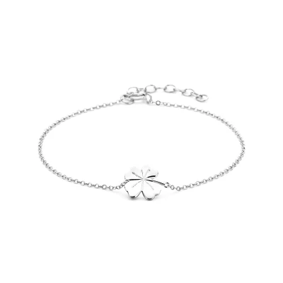 Afbeelding van Zilver Gerhodineerde Armband klaver 1 1324422