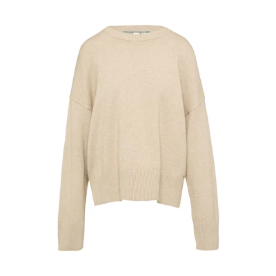 Afbeelding van QS MIT Seitlich Geschlitztem SAUM Trui, Dames, Maat: Large, Helles beige