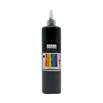 Afbeelding van SÜDOR Acrylverf 500 ml Geschikt voor acrylgietering. Sterk gepigmenteerde schilderverf schilderkunst op hout, canvas, steen, papier, stof, metaal. Waterbestendig. Veganistisch (zwart)