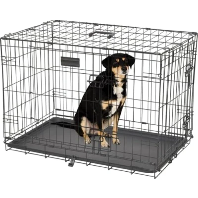 Afbeelding van Brixy Hondenbench Bench Voor Honden Maat M Opvouwbaar 76 x 47 54 CM 2 Deuren Zwart