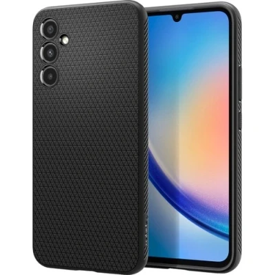 Afbeelding van Samsung Galaxy A34 (5G) Hoesje Siliconen en TPU (zacht) Spigen Softcase/Backcover Zwart Telefoonhoesje Shockproof/Valbescherming