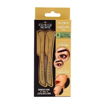 Afbeelding van Hollywood wenkbrauw haartjes met bescherm hoesje voor het modelleren van wenkbrauwen, verwijderen ongewenst haar en huidschilfering/exfoliatie (Set 2) Gemaakt duitsen