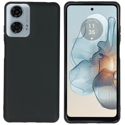 Afbeelding van Motorola Moto G24 Power Hoesje Siliconen en TPU (zacht) iMoshion Softcase/Backcover Zwart Telefoonhoesje
