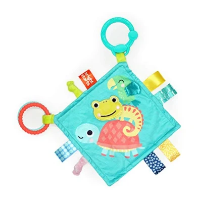 Afbeelding van Bright Starts, Doudou Taggies Fuzzy Feelies, om op te hangen aan kinderwagens of transaten, multisensorische labels