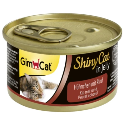 Afbeelding van Gimcat Shinycat In Jelly 70 g Kattenvoer Kip&amp;Rund