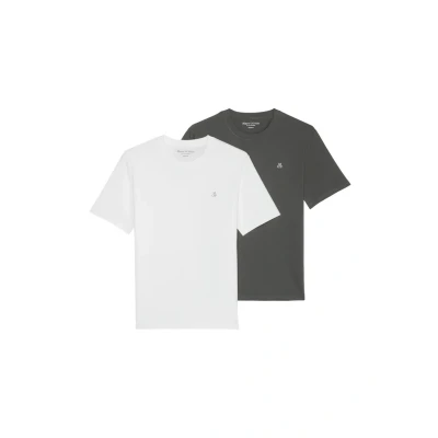 Afbeelding van Marc O&#039;Polo 2 PACK Regular Tshirt basic, Heren, Maat: Medium, White/grey