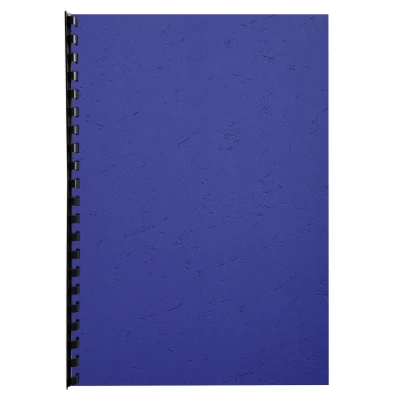 Afbeelding van Exacompta 2780C verpakking met 100 omslagdeksels (EverCover, gerecycled karton lederstructuur, DIN A4, 270 g/m2) A4. Stuk donkerblauw