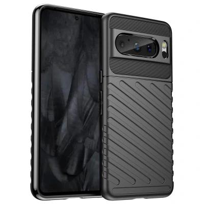 Afbeelding van Google Pixel 8 Pro Hoesje Siliconen en TPU (zacht) iMoshion Softcase/Backcover Zwart Telefoonhoesje Shockproof/Valbescherming