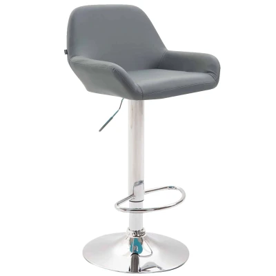 Afbeelding van Barkruk Mysen Kunstleer Chrome frame Grijs