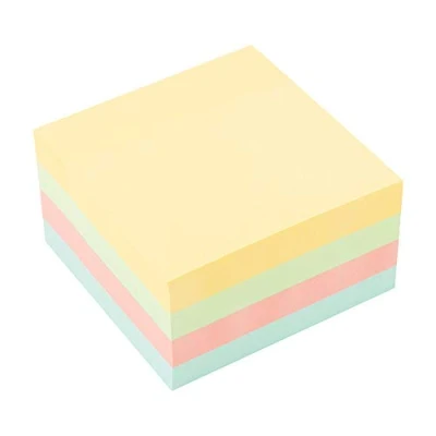 Afbeelding van D.RECT 009262 Sticky Note Kubussen Super Notes Zelfklevende in 75x75mm 450 Vellen Pastelkleuren