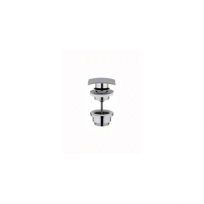 Afbeelding van HotBath Pal clickplug met schroef vierkant nikkel Geborsteld