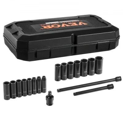 Afbeelding van VEVOR slagdoppenset 18 delig. 6 punts 3/8 inch gereedschapskoffer