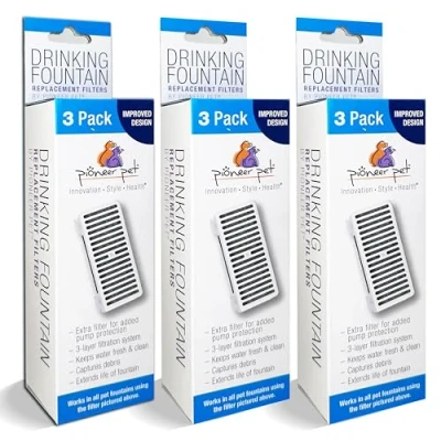Afbeelding van Pioneer Pet 3 stuks T vormige filters voor zwanenvoedsel+waterstation en serene preminum drinkfontein (9 filters)