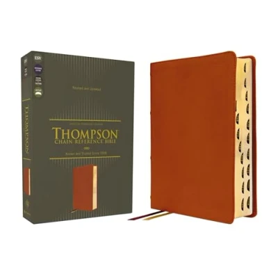 Afbeelding van ESV, Thompson Chain Reference Bible, Genuine Leather, Calfskin, Tan, Red Letter, Thumb Indexed: English Standard Version, Calfskin ... reference, Indexed