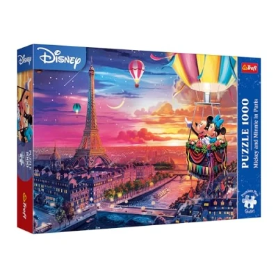 Afbeelding van Trefl Premium Plus Quality Disney, Mickey en Minnie puzzel in Parijs, 1000 stukjes, favoriete heldenpuzzelserie, voor volwassenen kinderen vanaf 14 jaar