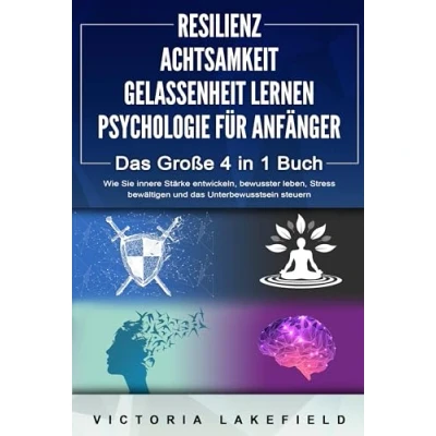 Afbeelding van RESILIENZ ACHTSAMKEIT GELASSENHEIT LERNEN PSYCHOLOGIE FÜR ANFÄNGER das Große 4 in1 Buch: Wie Sie innere Stärke entwickeln, bewusster leben, Stress bewältigen und Unterbewusstsein steuern