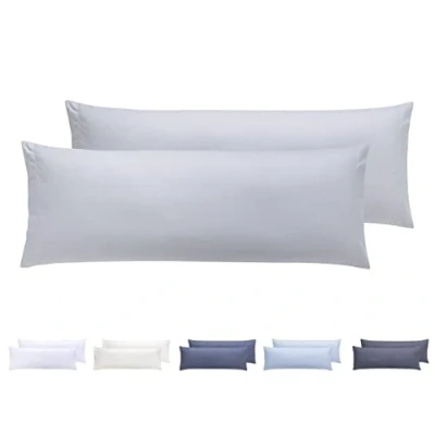 Afbeelding van Todocama Set van 2 kussenslopen, microvezel, extra zacht, hypoallergeen, 90 x 40 cm, lichtgrijs (8435439012966)