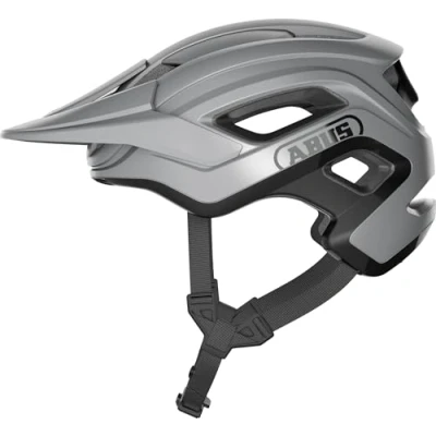 Afbeelding van ABUS CliffHanger MTB helm fietshelm voor veeleisende trails met grote ventilatieopeningen &amp; TriVider bandjessysteem mannen en vrouwen zilver, maat M