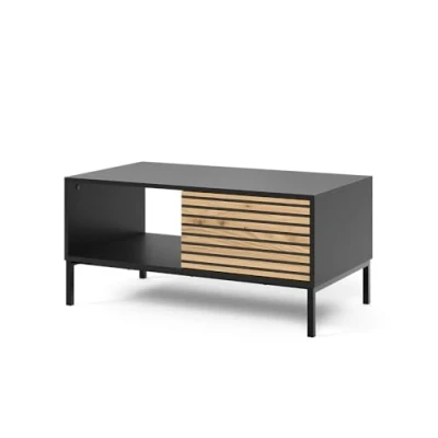 Afbeelding van Vicco ElizaSalontafel 90 x 50 cm met een lade Zwart/eiken