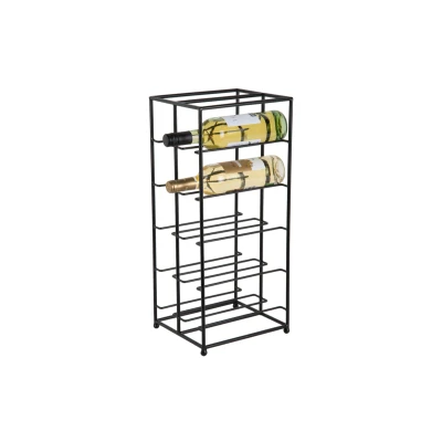 Afbeelding van Pt Wijnrek Dual Floor Staand Model 10 Flessen Mat Zwart 25x57cm Nice thingZ