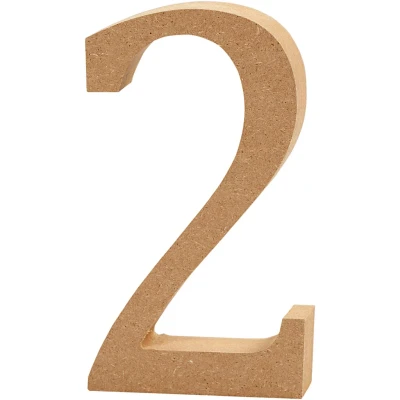 Afbeelding van Creotime houten cijfer 2 8 cm