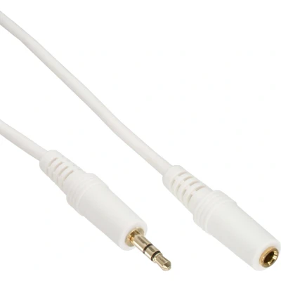 Afbeelding van 3,5mm Jack stereo audio verlengkabel verguld / wit 3 meter