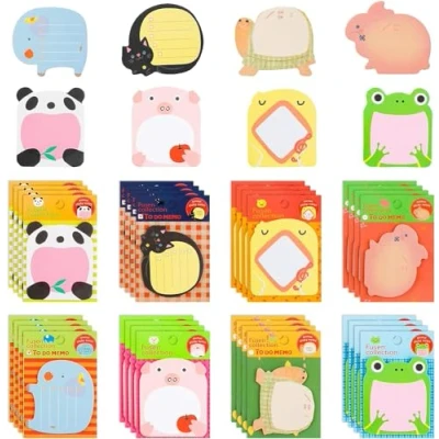Afbeelding van 640 Vellen Sticky Notes, Zelfklevende Verwijderbare Creatieve Notes 8 Verschillende Schattige Dieren voor School, Kantoor Memo, Feestjes