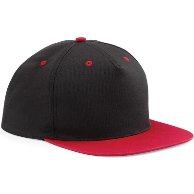 Afbeelding van Beechfield Unisex 5 Paneel Contrast Snapback Cap (Zwart/ Klassiek Rood)