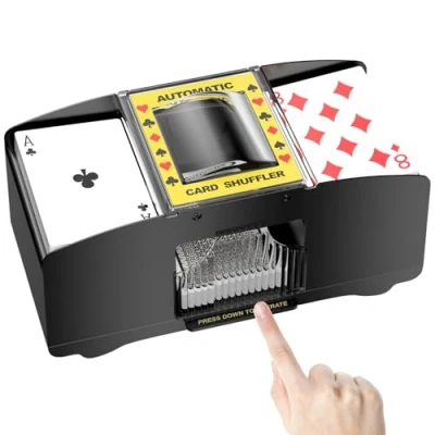 Afbeelding van Gvolatee Speelkaartenmixer, automatische kaartenmixer, elektrische 1 tot 2 decks, kaartshuffler, elektronische kaartverdeler, voor UNO, poker, blackjack, Texas Hold&#039;em