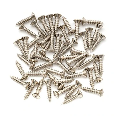 Afbeelding van Musiclily Ultra Roestvrij Staal Slagplaat Schroeven 2,8x12,3mm voor Fender Stratocaster Telecaster Elektrische Gitaar/Basgitaar, Nikkel (50 stuks)