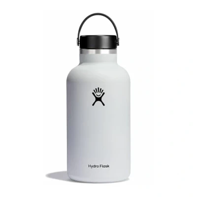 Afbeelding van Hydro Flask waterfles 1893 ml (64 oz) Vakuumgeïsoleerde roestvrijstalen met lekvrije Flex deksel en poedercoating BPA vrij Wijde mond Wit