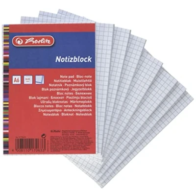 Afbeelding van Herlitz 170639 huishoudnotitieblok A6, 50 vellen 8 stuks