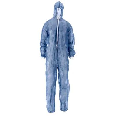 Afbeelding van Overalls CMT Coverall Non Woven met PE Coating en Ritssluiting Blauw Maat XL