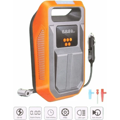 Afbeelding van Hofftech Compressor met Accessoires 12 volt 10 Bar 150 PSI Digitaal