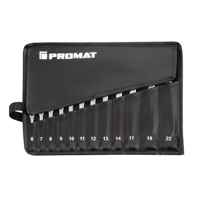 Afbeelding van Promat 12 delige ringsteeksleutel set in roltas 6 22mm 4000823725