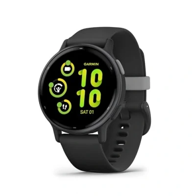 Afbeelding van Garmin Vivoactive 5 Music, Smartwatch, Sporthorloge, AMOLED Scherm, 11 dagen batterij, Sportapps 30+, Meditatie, Pay, Slaapcoaching, Zwart (Gereviseerd)