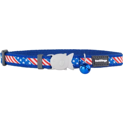 Afbeelding van Kattenhalsband Red Dingo Us Flag 20 32 Cm Blauw