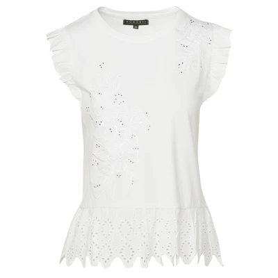 Afbeelding van Koroshi Short Sleeve Blouse, Dames, Maat: 44, Blanco white