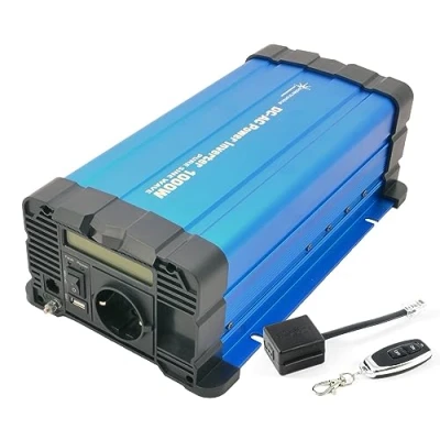 Afbeelding van SOLARTRONICS Spanningsomvormer FS1000D 12v 1000 Watt met display omvormer naar 230v zuivere sinus compatibel LifePO4/lithium, lood , gel of AGM batterij USB afstandsbediening