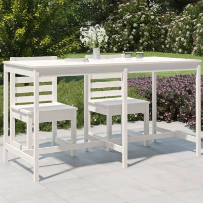 Afbeelding van Tuintafel 203,5x90x110 cm massief grenenhout wit
