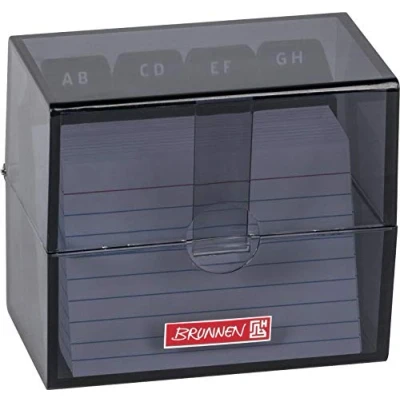 Afbeelding van Brunnen 102058090 indexbox, 8,5 x 7,5 4,8 cm (voor A8 indexkaarten), polystyrol, onyx, kleurcode