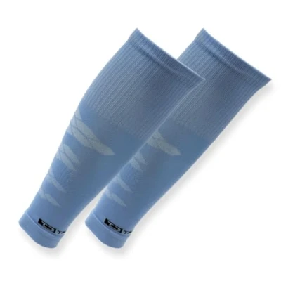Afbeelding van Tapedesign Tubes Pro Voetbalkousen (zonder sokken) lichtblauw voor dames, heren en kinderen, voetbalsleeves scheenbeschermers, kniekousen, 1 paar