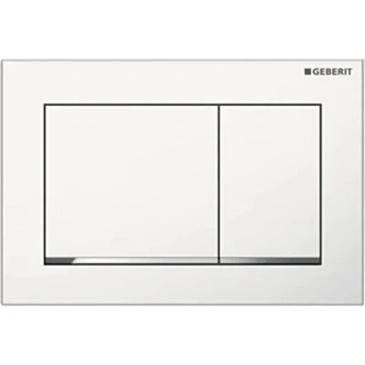 Afbeelding van Geberit omega30 bedieningsplaat df kunststof 21 2x14 2cm boven frontbediend wit glans chroom 115080kj1 115 080 kj 1