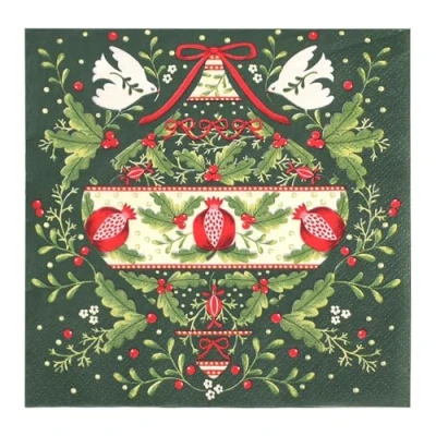 Afbeelding van Talking Tables 20 x Recyclebare Kerst Papieren Servetten, Betoverende Folklore Thema Xmas Wegwerp Servietten, Jaar rond gebruik, Decoupage, Catering, Patroon Servet